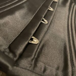 Shaperx Black Lace Up Underbust Boned Corset Waist Metal Hook XL